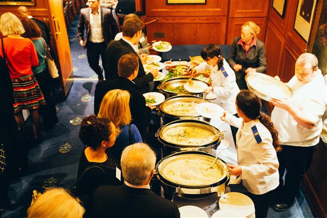Food being served to guests