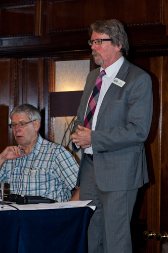 Peter Littlewood responding to a question during the Q& A session