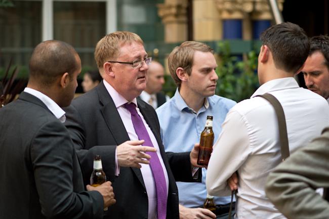 Sean Hooker from (the property redress scheme) one of our sponsors networking with guests