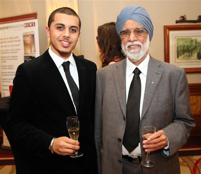 Arjun Singh Ahluwalia and his grandfather Balbir Singh Mali