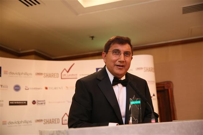 Azad Ayub makes his acceptance speech for award Green Landlord of the Year