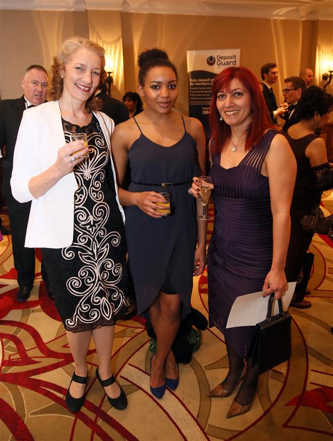 Diana Opio, Jessie Opio and Noha Nasser at the champagne reception