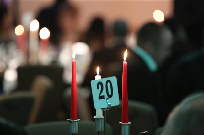 Candles lit, as the evening begins 