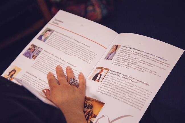 Event Brochure, insert Speakers profiles