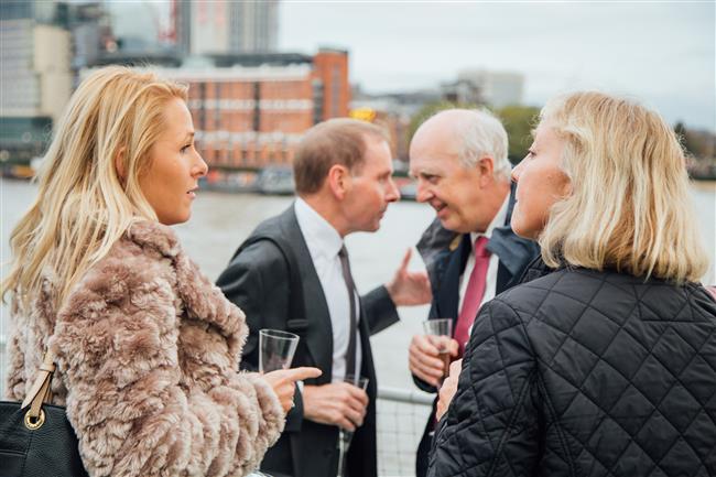 Guests at the drink reception and networking