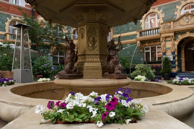 Beautiful fountain in the court yard