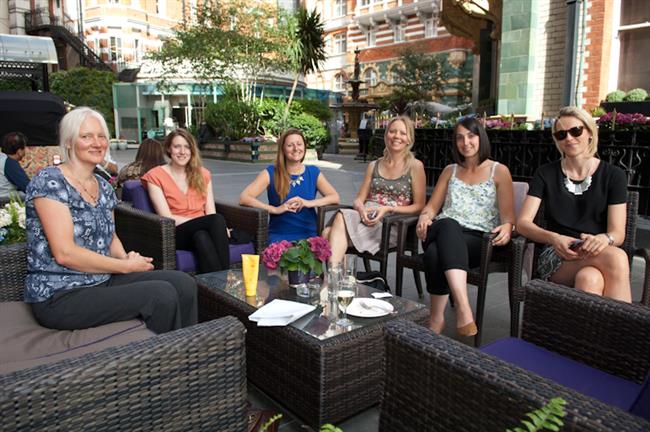 Gorgeous ladies relaxing, enjoying the sun & company